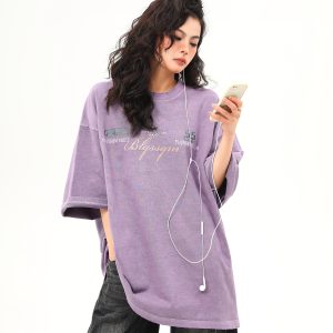 Heavyweight American Vintage Wash Short Sleeve T-Shirt for Men and Women, Loose Fit, Versatile Couple Top, Retro Style Fashion