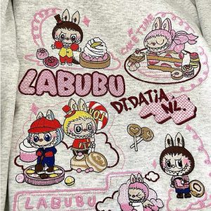 Heavyweight Embroidered Cartoon T-Shirt for Women - Cute Short Sleeve Summer Top in Gray - Age-Reducing Pure Cotton, 2025 Fashion