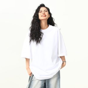 Heavyweight Solid Color Short Sleeve T-Shirt for Men and Women, Loose Fit, Versatile Base Layer, Casual Unisex Fashion Top