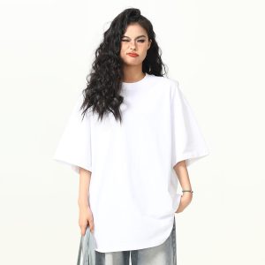 Heavyweight Solid Color Short Sleeve T-Shirt for Men and Women, Loose Fit, Versatile Base Layer, Casual Unisex Fashion Top