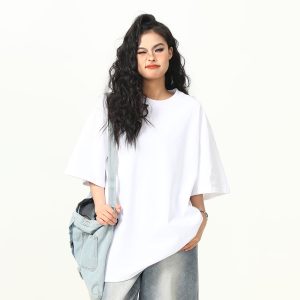 Heavyweight Solid Color Short Sleeve T-Shirt for Men and Women, Loose Fit, Versatile Base Layer, Casual Unisex Fashion Top