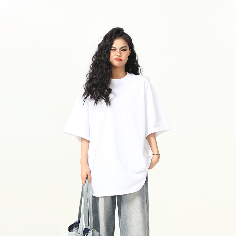 Heavyweight Solid Color Short Sleeve T-Shirt for Men and Women, Loose Fit, Versatile Base Layer, Casual Unisex Fashion Top