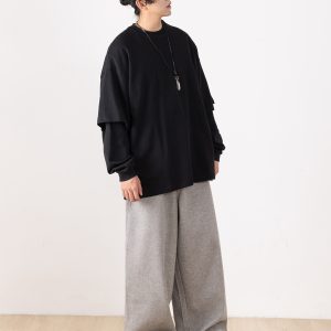 Heavyweight Two-Piece Long Sleeve T-Shirt for Men - Regular Fit Casual Base Layer Top for Spring and Autumn Fashion