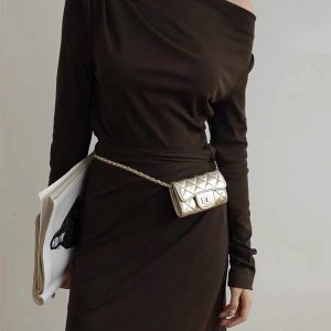 High-End Diamond-Patterned Crossbody Mini Bag - Versatile Small Square Chain Purse for Cards and Coins, Chic Luxury Style