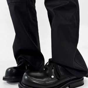 High-End Men's Derby Shoes - Paris Mickey Mouse Design, Round-Toe, Thick-Soled Leather, British Retro Style for Commuting