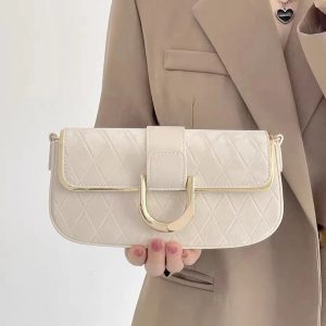 High-End Minimalist Small Square Bag - Versatile Diamond Quilted Chain Crossbody Underarm Shoulder Bag 2023 Trend