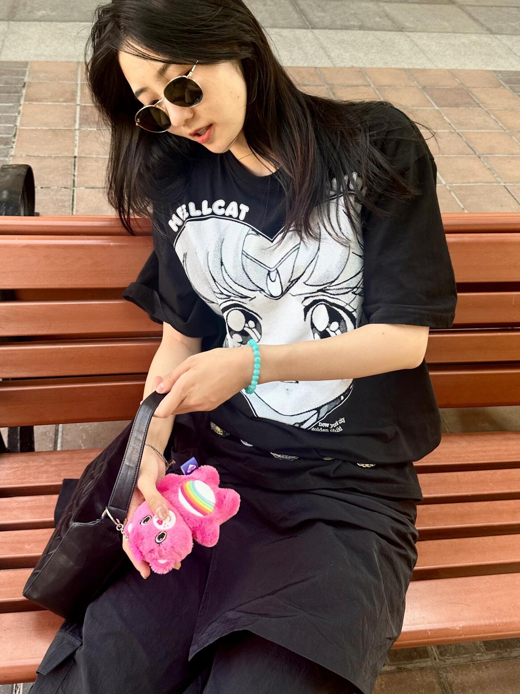 High-End Printed Slim-Fit Loose Pure Cotton Short-Sleeve T-Shirt for Women - Versatile Age-Reducing Style High-End Printed Slim-Fit Loose Pure Cotton Short-Sleeve T-Shirt for Women - Versatile Age-Reducing Style