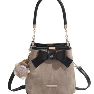 High-End Retro Artistic Bucket Bag for Women - Casual Versatile Shoulder Crossbody Bag for Autumn Winter 2024