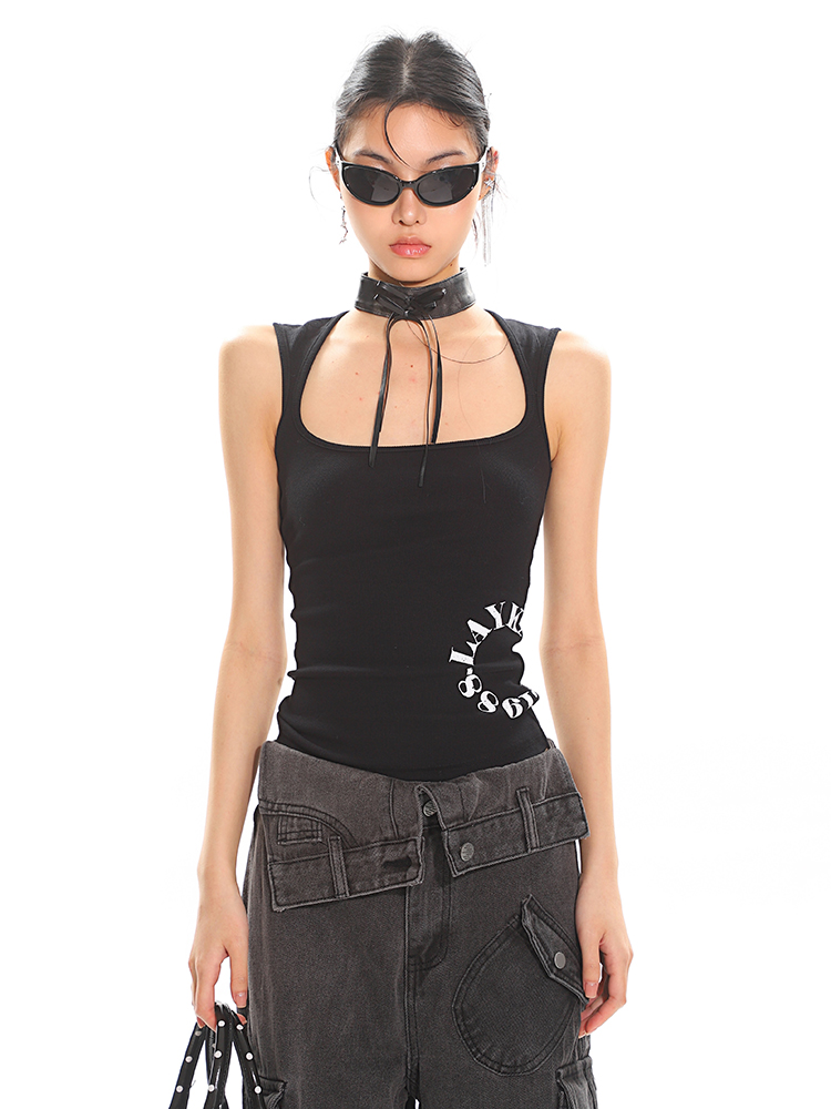 High-End Sleeveless Square Neck Printed Sexy Tank Top for Women - Comfortable Basic Fashion in Trendy Styles High-End Sleeveless Square Neck Printed Sexy Tank Top for Women - Comfortable Basic Fashion in Trendy Styles