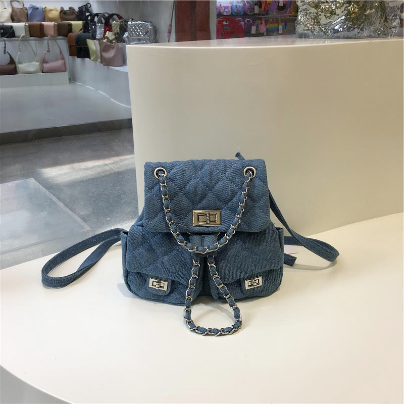 High-End Small Chanel-Style Diamond Quilted Chain Backpack - Versatile Commuter Bag for 2024 Fashion Trends High-End Small Chanel-Style Diamond Quilted Chain Backpack - Versatile Commuter Bag for 2024 Fashion Trends