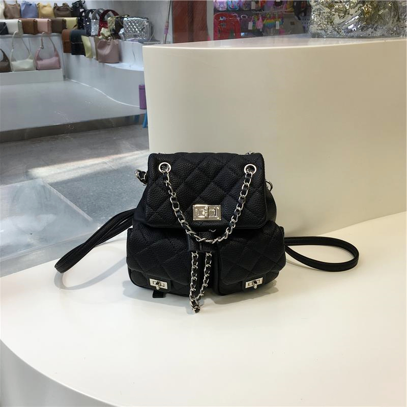 High-End Small Chanel-Style Diamond Quilted Chain Backpack - Versatile Commuter Bag for 2024 Fashion Trends