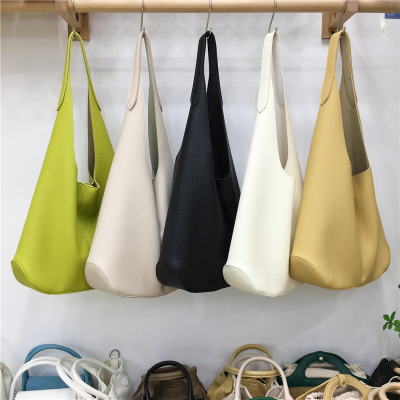 High-End Soft Creamy Yellow Large Capacity Shoulder Tote Bag - Influencer Style, Fashionable and Chic for Everyday Use