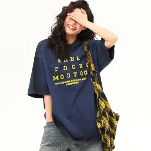 High-End Vintage Wash Gradient Short Sleeve T-Shirt for Men and Women - Trendy Heavyweight Couples Tee