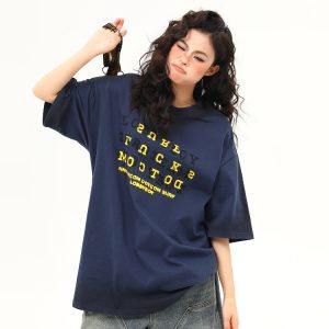 High-End Vintage Wash Gradient Short Sleeve T-Shirt for Men and Women - Trendy Heavyweight Couples Tee