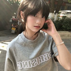 High-End White Embroidered Letter Short Sleeve T-Shirt for Women, Summer 2025 American Style Heavyweight Cotton Top