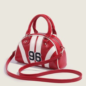 High-End Women's Spliced Handheld Pillow Bag - 2024 Autumn/Winter Crossbody Boston Style