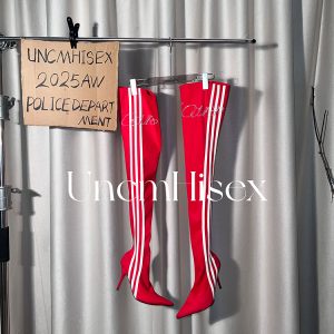 High Heeled Long Boots for Women - Slim Three Stripes Design with Rhinestones, Elastic Fit, Autumn/Winter Fashion, Hot Girl Style