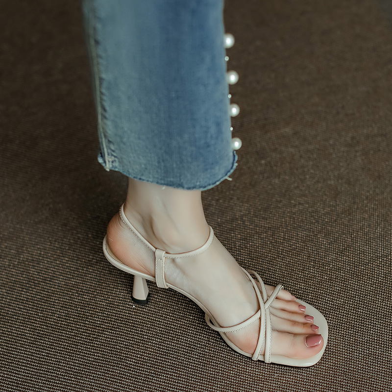 High-Heeled Sandals for Women - Summer Open Toe Design with Thin Straps, Chic Italy Corso Venezia Style