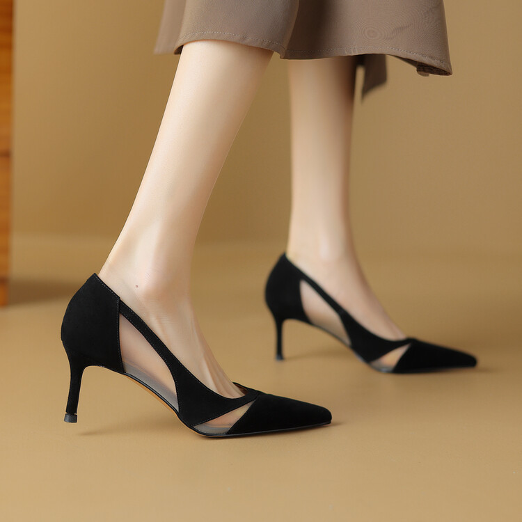 High Heels for Women - French Mesh Thin Versatile Fashion Shoes, Trendy High-End Italian Style