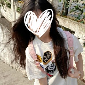 High Street American-Style Embroidered Badge Cotton Short-Sleeve T-Shirt for Girls - Summer Fashion for Junior High and High School