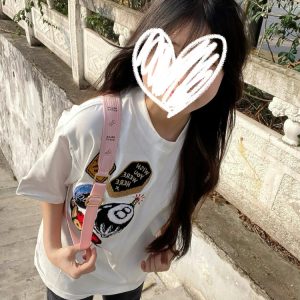 High Street American-Style Embroidered Badge Cotton Short-Sleeve T-Shirt for Girls - Summer Fashion for Junior High and High School