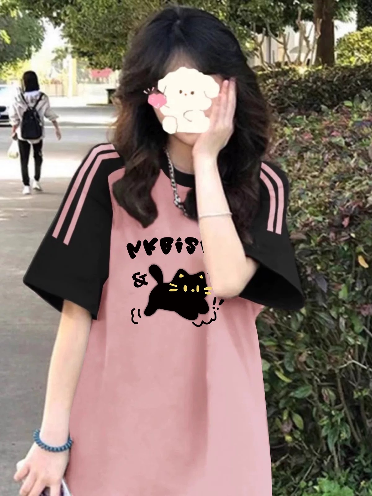 High Street American-Style Three-Stripe Short Sleeve T-Shirt for Girls - Summer Model for Middle & High School Students High Street American-Style Three-Stripe Short Sleeve T-Shirt for Girls - Summer Model for Middle & High School Students