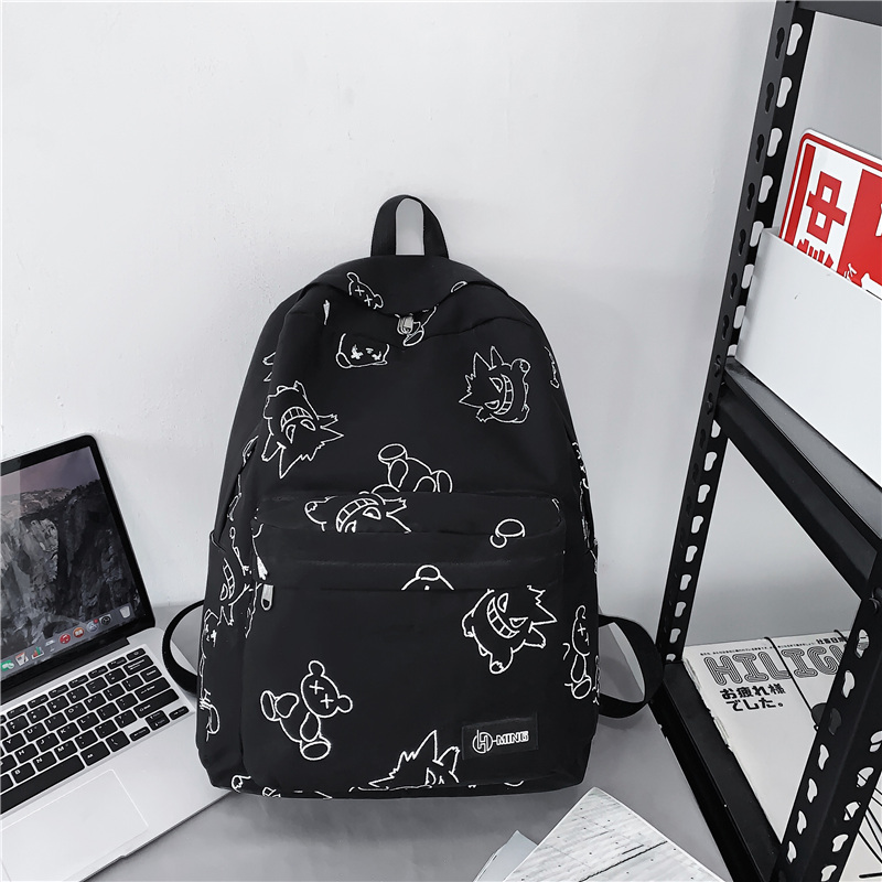 High Street Graffiti Reflective Backpack for Students - Large Capacity Unisex Design for Men and Women High Street Graffiti Reflective Backpack for Students - Large Capacity Unisex Design for Men and Women