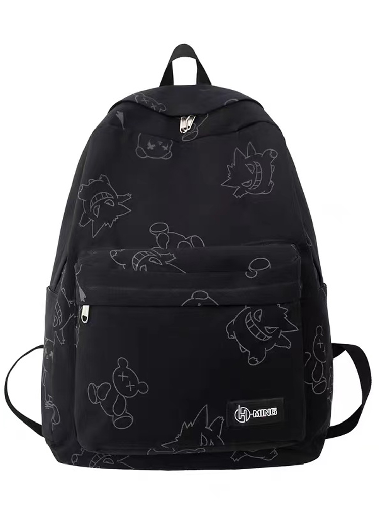 High Street Graffiti Reflective Backpack for Students - Large Capacity Unisex Design for Men and Women High Street Graffiti Reflective Backpack for Students - Large Capacity Unisex Design for Men and Women