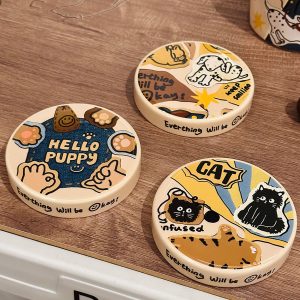 High-Value Small Dog Mug with Lid and Spoon for Office, Cute Water Cup, Oatmeal Breakfast Mug, Pet Lover Gift