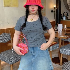 High Waist Plus Size A-Line Denim Skirt for Women - Summer 2025 Slimming Short Skirt, Trendy Casual Style
