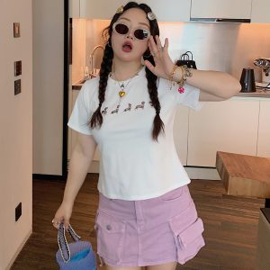 High Waist Plus Size Hot Girl Summer Skirt Pants - Trendy Half Skirt for Women - Fashionable Short Skirt 2025