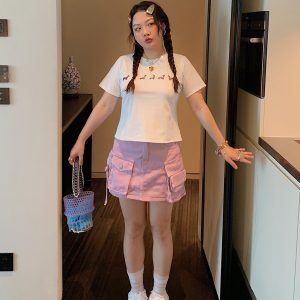 High Waist Plus Size Hot Girl Summer Skirt Pants - Trendy Half Skirt for Women - Fashionable Short Skirt 2025