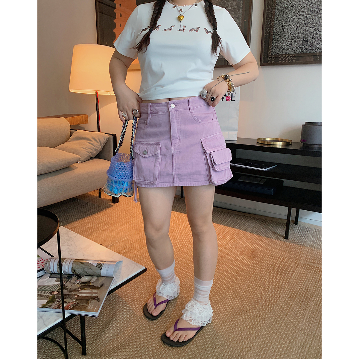 High Waist Plus Size Hot Girl Summer Skirt Pants - Trendy Half Skirt for Women - Fashionable Short Skirt 2025