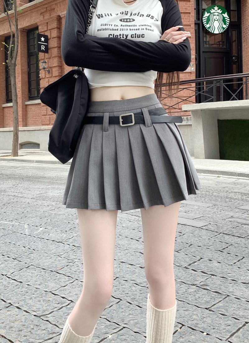 High Waist White Pleated Skirt Pants for Women - Summer College Style A-Line Design, Anti-Exposure for Spicy Girls High Waist White Pleated Skirt Pants for Women - Summer College Style A-Line Design, Anti-Exposure for Spicy Girls