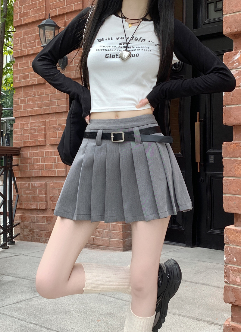 High Waist White Pleated Skirt Pants for Women - Summer College Style A-Line Design, Anti-Exposure for Spicy Girls High Waist White Pleated Skirt Pants for Women - Summer College Style A-Line Design, Anti-Exposure for Spicy Girls