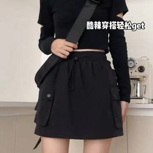 High-Waisted A-Line Plus Size Short Summer Skirt for Women - Slimming, Hip-Covering, Lightweight, Anti-Exposure Fashion