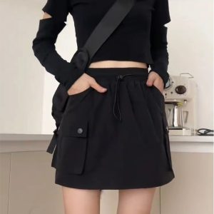 High-Waisted A-Line Plus Size Short Summer Skirt for Women - Slimming, Hip-Covering, Lightweight, Anti-Exposure Fashion