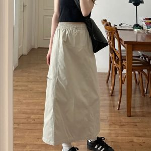 High-Waisted A-Line Skirt for Women - American High Street Style, Quick-Dry, Functional, Mid-Length, Slimming, Hip-Covering Design