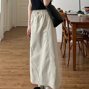 High-Waisted A-Line Skirt for Women - American High Street Style, Quick-Dry, Functional, Mid-Length, Slimming, Hip-Covering Design