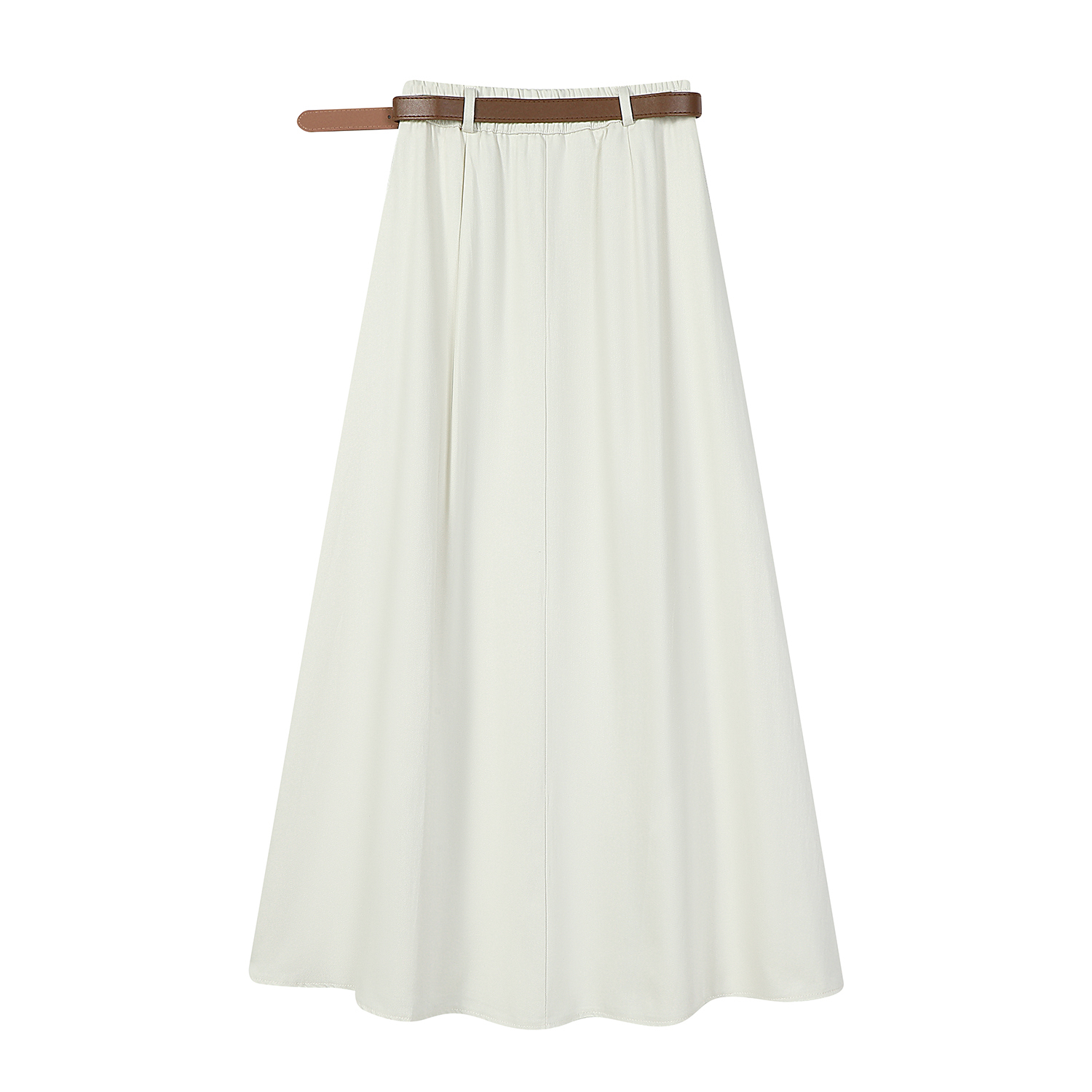 High-Waisted A-Line Skirt for Women - Simple College Style Mid-Length Umbrella Skirt for Spring/Summer 2025