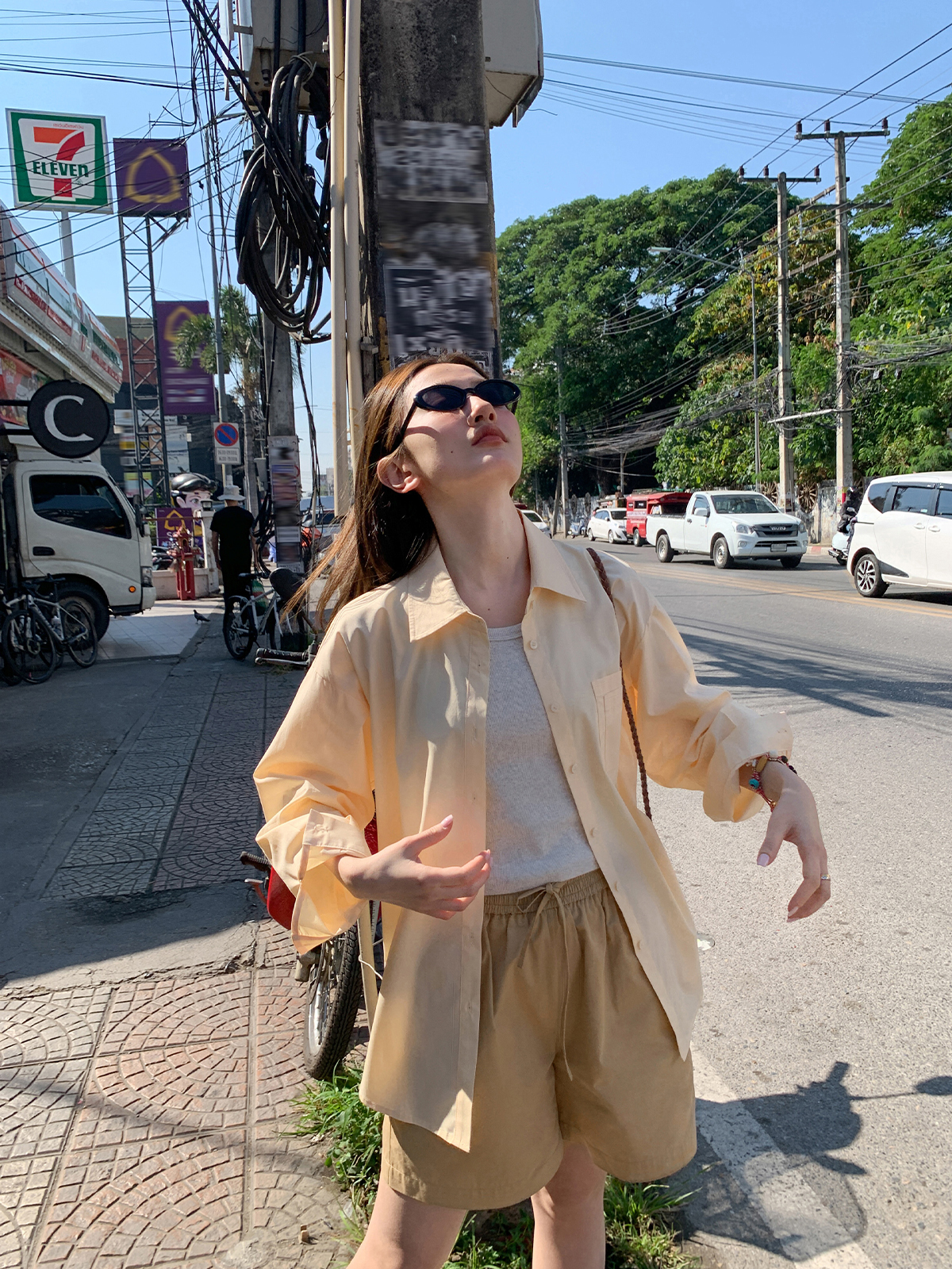 High-Waisted Casual Shorts for Women, Elastic Waistband with Drawstring, Loose Fit, Spring/Summer Style, Petite Size Friendly High-Waisted Casual Shorts for Women, Elastic Waistband with Drawstring, Loose Fit, Spring/Summer Style, Petite Size Friendly