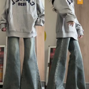 High-Waisted Flared Pants for Women - Loose Fit Denim Micro-Flare in 2025 Style, Perfect for Petite and Plus-Size Figures