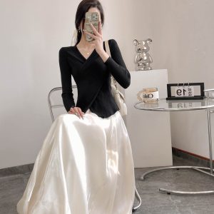 High-Waisted Jellyfish Floral A-Line Skirt - Slim Fit, Glossy Finish, Puff Style, Spring Summer Women's Fashion, Elastic Waist