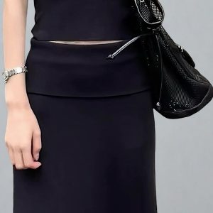 High-Waisted Long Maxi Skirt for Women, 2025 Spring/Summer, Slimming Loose A-Line, Versatile Elegant Style