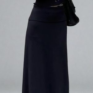 High-Waisted Long Maxi Skirt for Women, 2025 Spring/Summer, Slimming Loose A-Line, Versatile Elegant Style