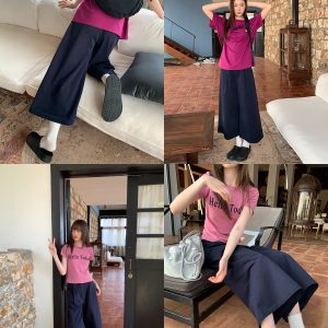 High-Waisted Pleated Casual Pants for Women - Summer 2025 Narrow-Edged Three-Quarter Wide-Leg Design
