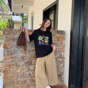 High-Waisted Pleated Casual Pants for Women - Summer 2025 Narrow-Edged Three-Quarter Wide-Leg Design