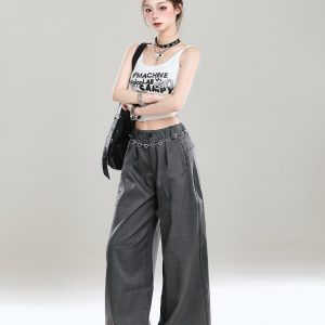 High-Waisted Retro Casual Pants for Women - Summer 2025 Ultra-Comfortable Loose Draped Design, Trendy American-Style Fashion
