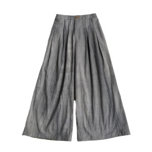 High-Waisted Retro Tie-Dye Casual Pants for Women - Vintage Inspired Loose Wide-Leg Spring Fashion