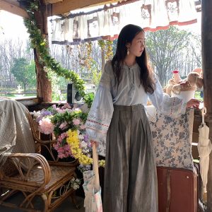 High-Waisted Retro Tie-Dye Casual Pants for Women - Vintage Inspired Loose Wide-Leg Spring Fashion